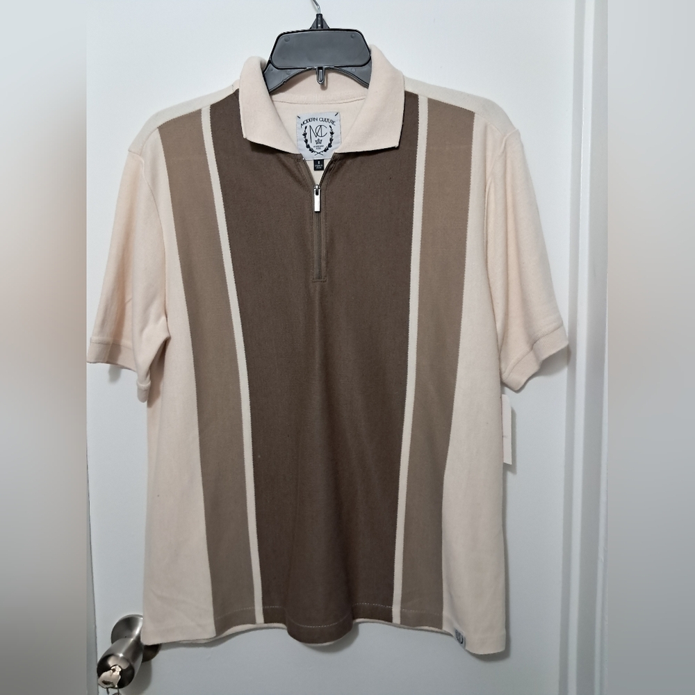 Classic Beige and Brown Polo Shirt